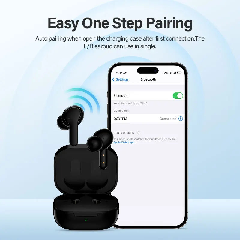 T13 Wireless Headphones 7.2Mm Drivers TWS Bluetooth 5.1 Earphones 40H Long Playtime Fast Charge 4 Mic ENC HD Call Earbuds