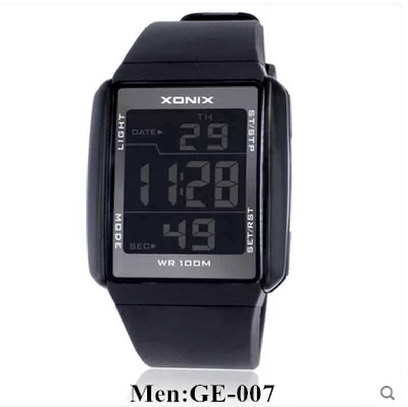 Men Sports Watches Waterproof 100M Outdoor Fun Multifunction Digital Watch Swimming Running LED Wristwatch Montre Homme