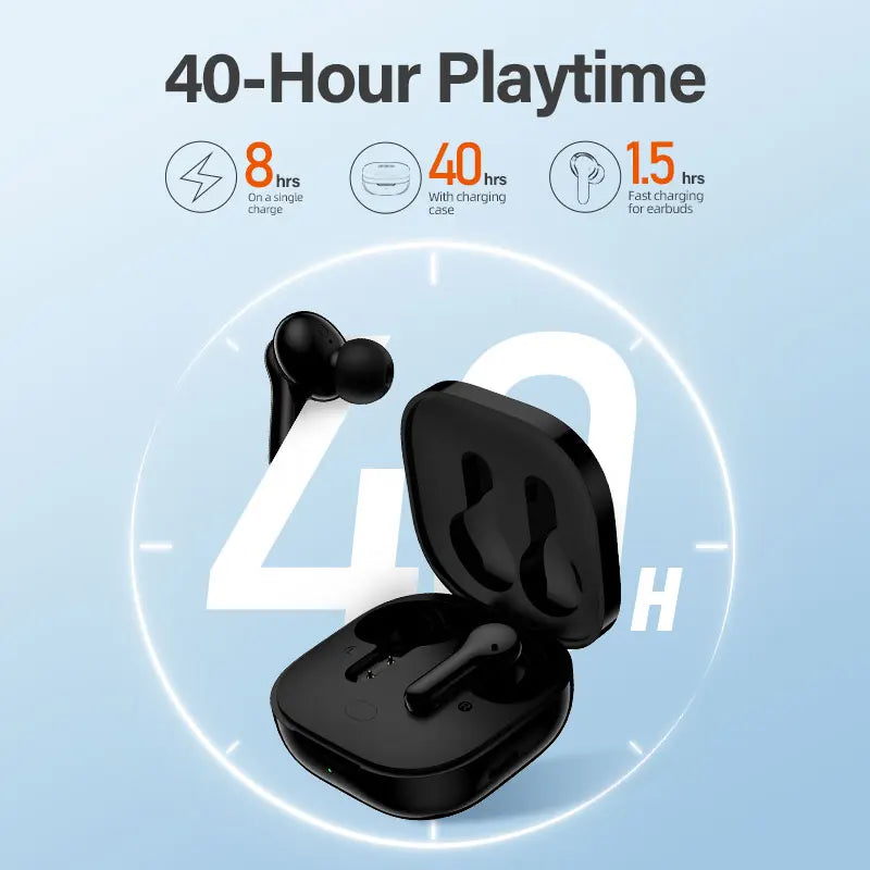 T13 Wireless Headphones 7.2Mm Drivers TWS Bluetooth 5.1 Earphones 40H Long Playtime Fast Charge 4 Mic ENC HD Call Earbuds