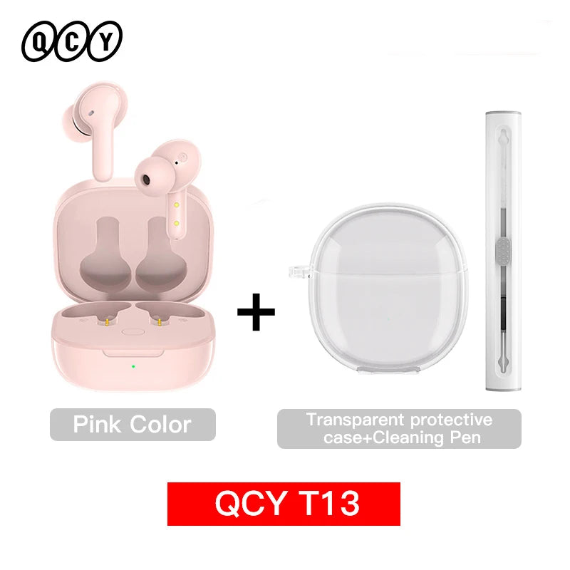 T13 Wireless Headphones 7.2Mm Drivers TWS Bluetooth 5.1 Earphones 40H Long Playtime Fast Charge 4 Mic ENC HD Call Earbuds