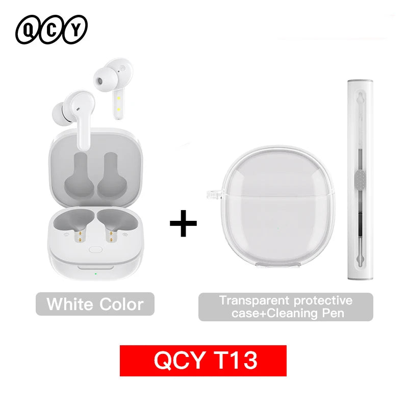 T13 Wireless Headphones 7.2Mm Drivers TWS Bluetooth 5.1 Earphones 40H Long Playtime Fast Charge 4 Mic ENC HD Call Earbuds