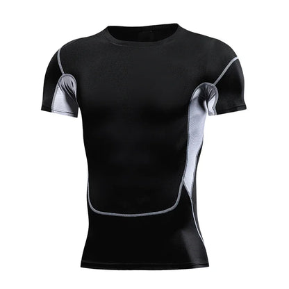Men'S Running Compression Tshirts Quick Dry Soccer Jersey Fitness Tight Sportswear Gym Sport Short Sleeve Shirt Breathable