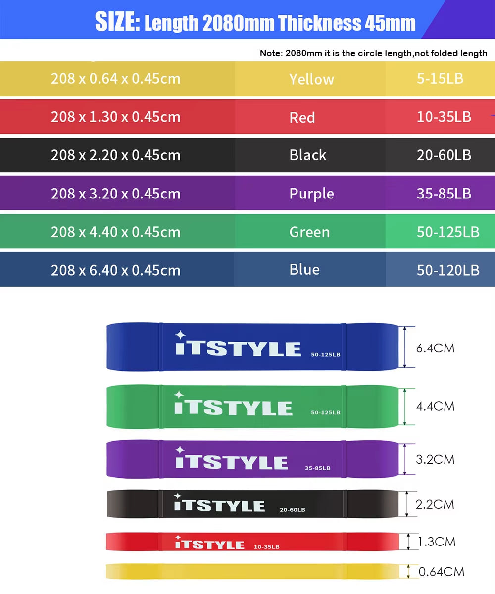 Resistance Bands 208CM 8 Level Crossfit Latex Loop Strap Expander Power Lifting Rubber Pull up Strengthen Muscles Rope