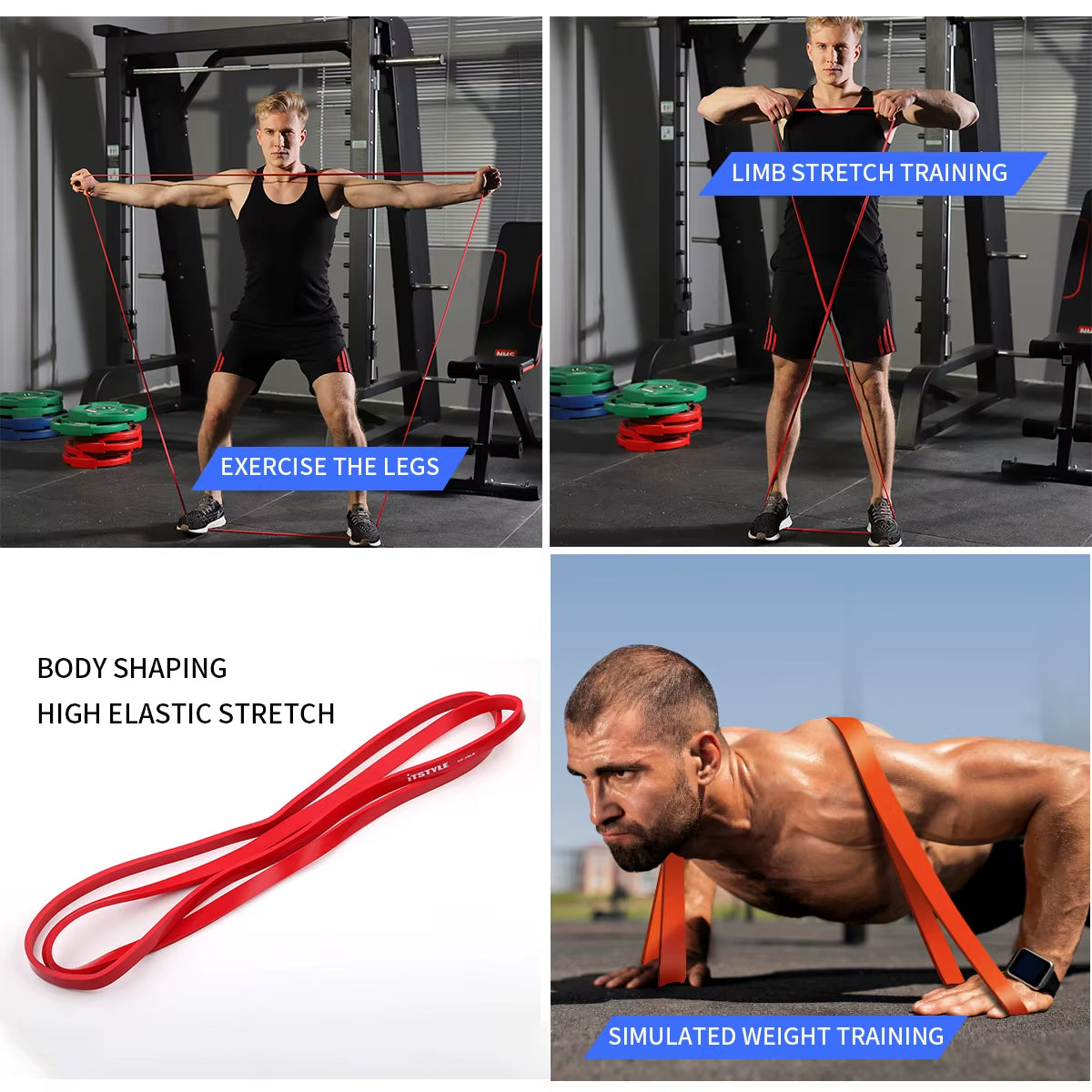 Resistance Bands 208CM 8 Level Crossfit Latex Loop Strap Expander Power Lifting Rubber Pull up Strengthen Muscles Rope